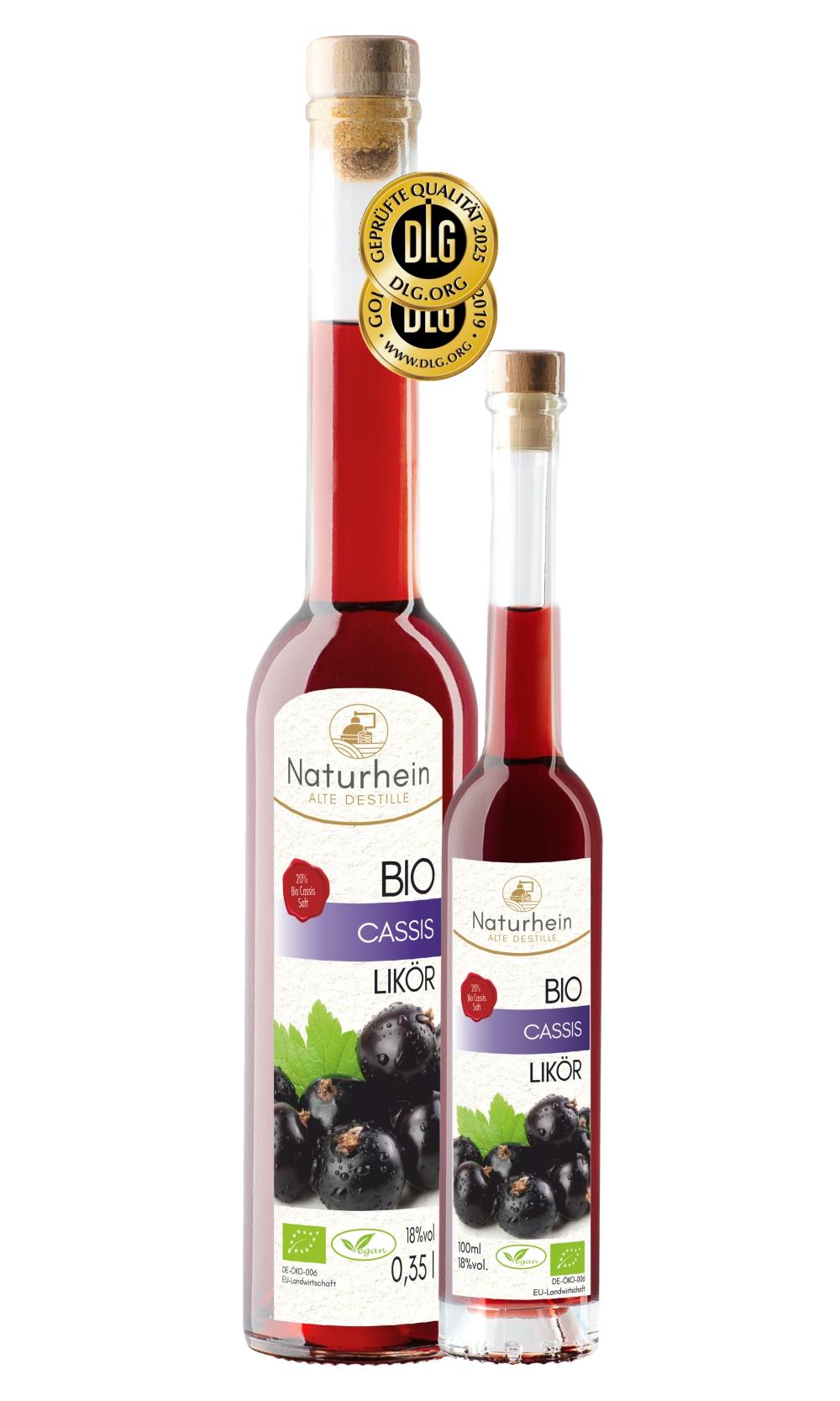 Bio Cassis Likör: 20 % Fruchtsaft, intensive schwarze Johannisbeere – Genuss pur